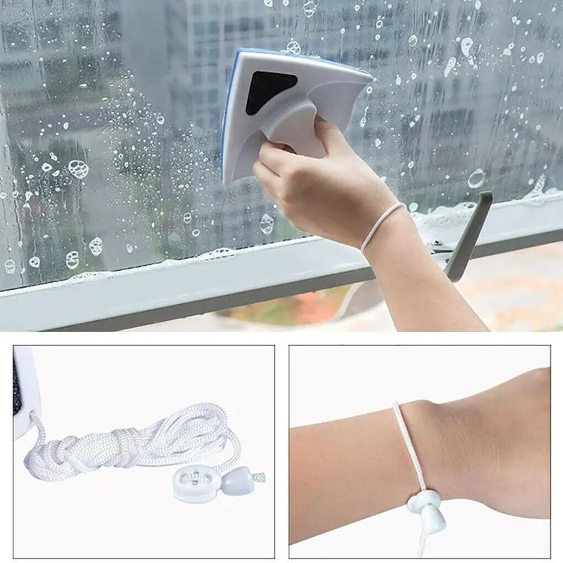 Magnetic window cleaner, brush for washing windows