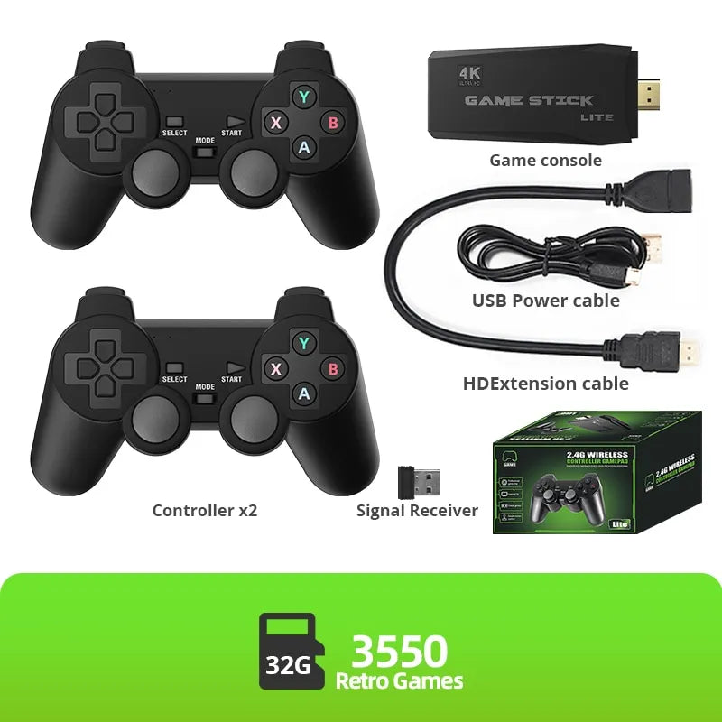 Video game console with dual wireless controller, 2.4G